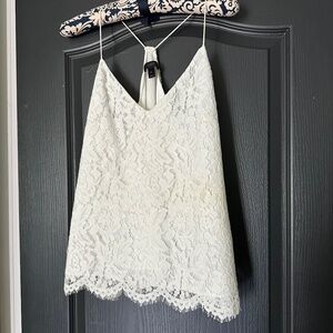 J.Crew ivory lace racerback cami | Size 4
